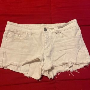 White jean shorts